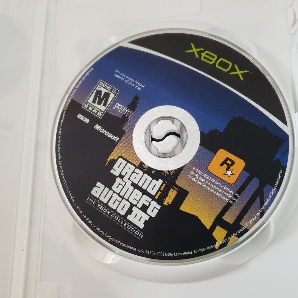 ORIGINAL XBOX Grand Theft Auto GTA 3 Disc Only Tested works video game
